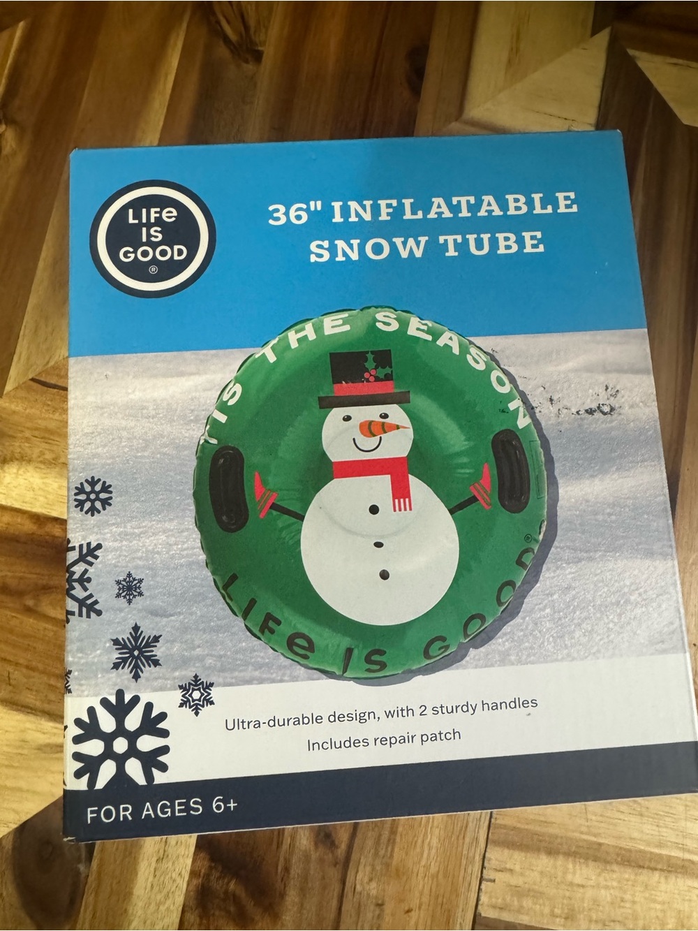 Life Is Good 36" Inflatable Snow Tube - Green